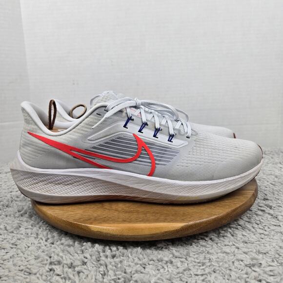 Nike Mens Air Zoom Pegasus 39 Grey Bright Crimson Gym Running Shoe 14 DH4071-007 - Picture 3 of 13